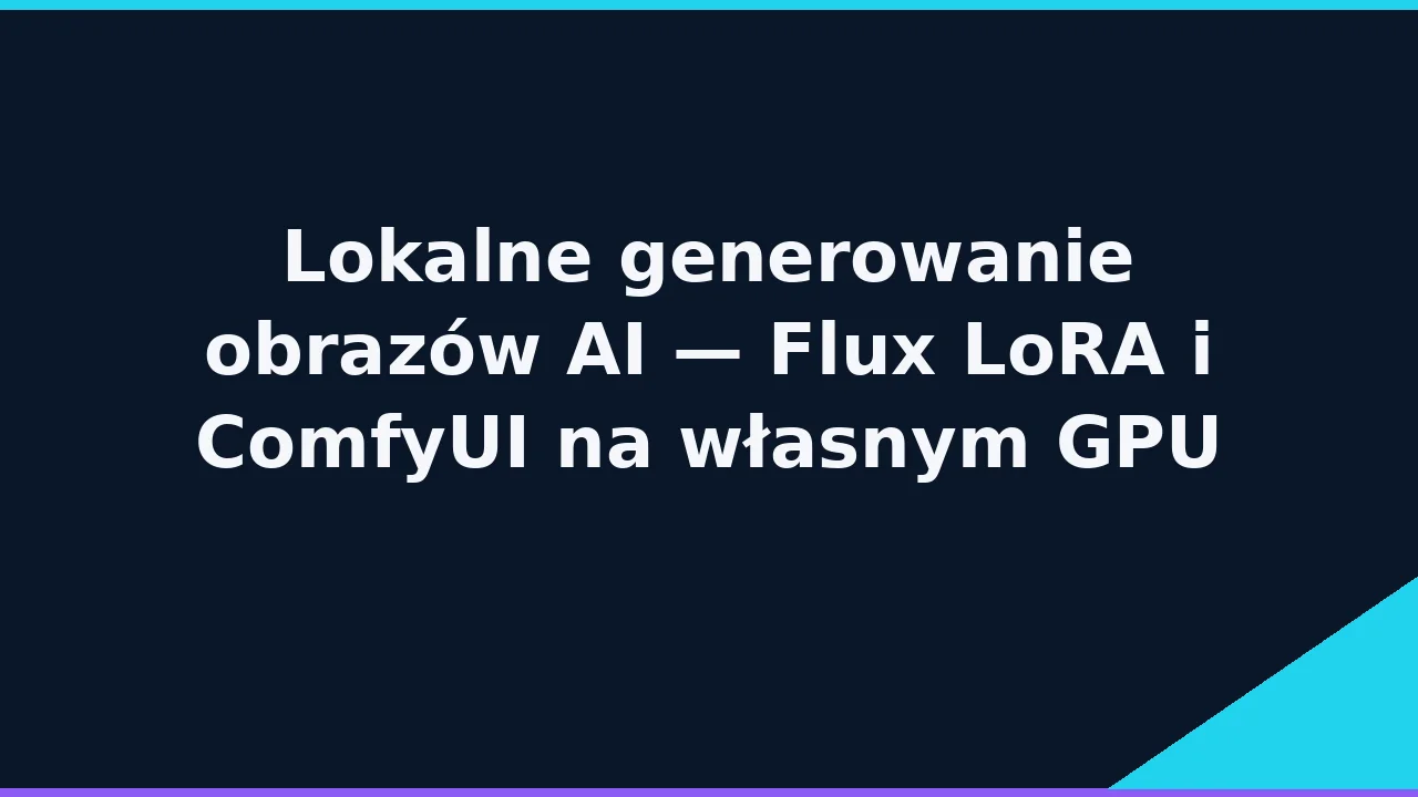 Lokalne generowanie obrazów AI — Flux LoRA i ComfyUI na własnym GPU